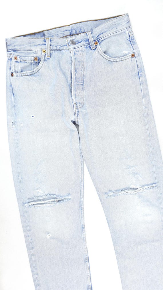 96' Made in France Levi's 501 W28,5 L29 Vintage Faded Jeans Washed