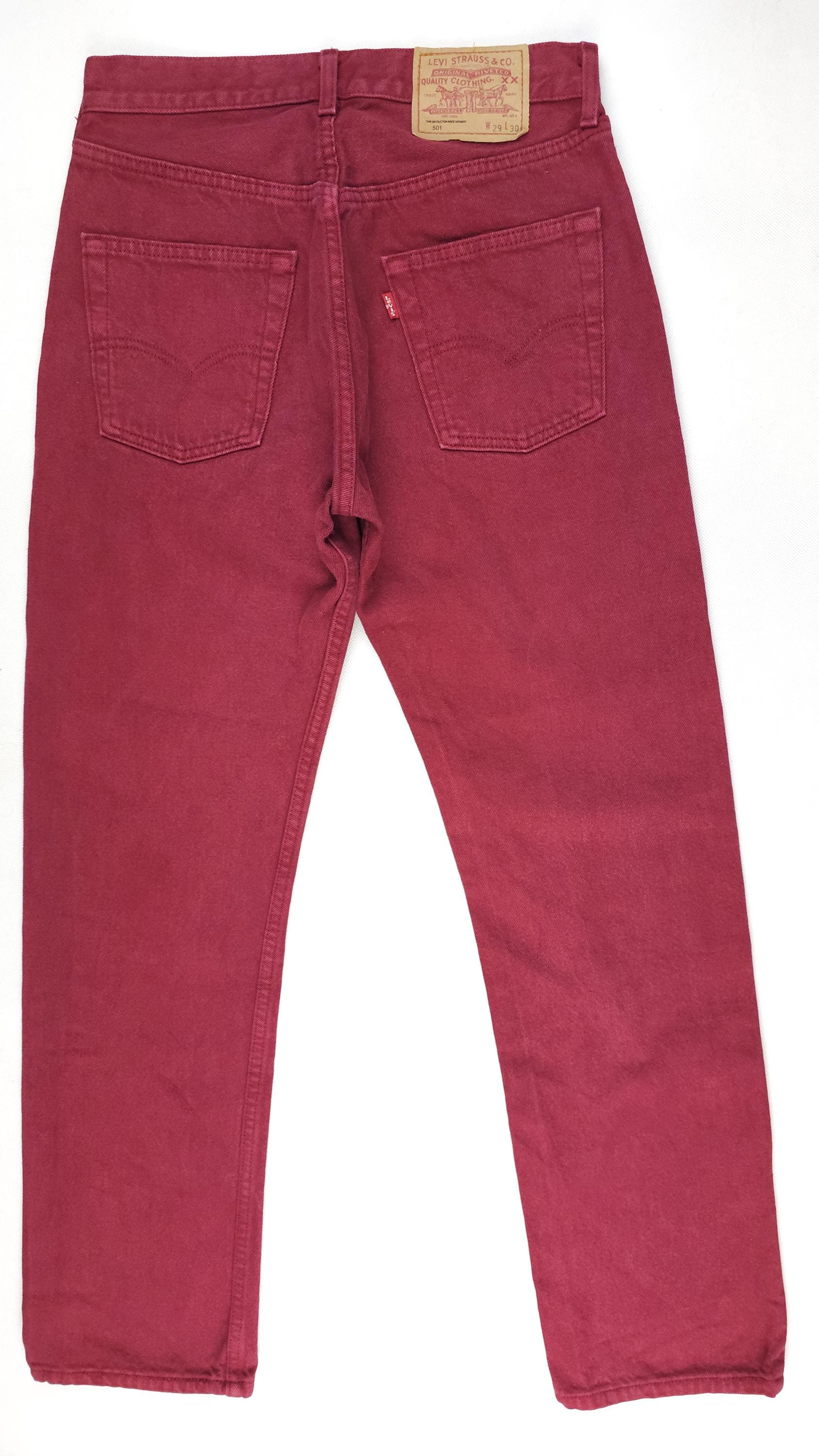 92' Made in France Red Levi's 501 W28 L30 Vintage Levis 501 Red