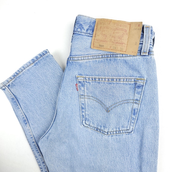 Made in USA Vintage Levi's 501 W28 L30 Faded Blue Jeans