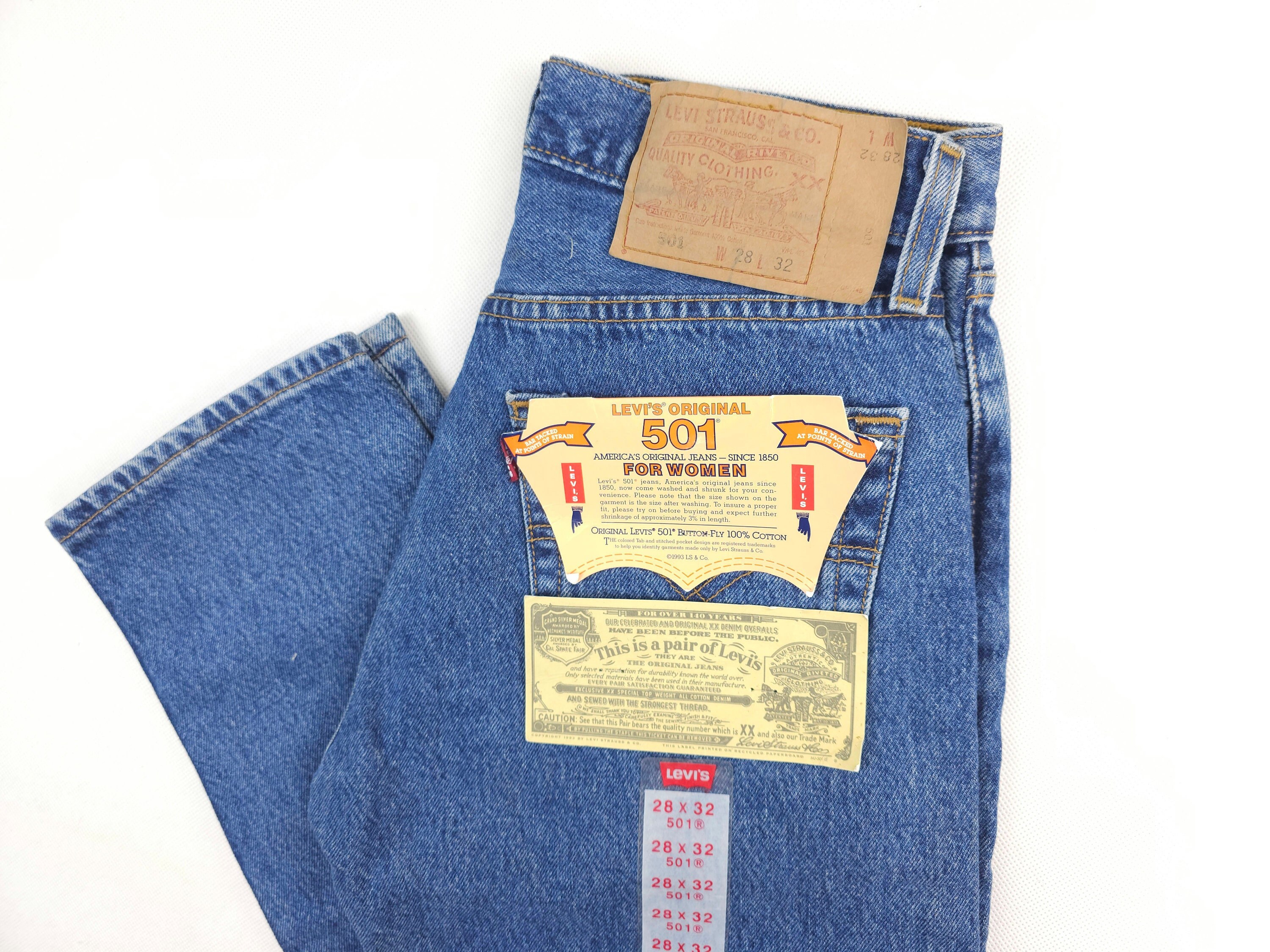 New Levi's 501 Vintage Deadstock With Tags W28 L32 Light New Levi's 501 Vintage Deadstock With Tags W28 L32 Light