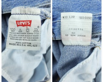 Made in USA Vintage Levi's 501 W31 L30 Light Blue Jeans Vtg Levis