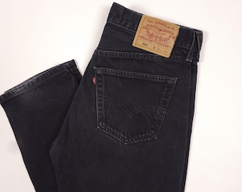 Deadstock Levi's 501 Black Jeans: 90s USA Made Raw Denim W29 L32