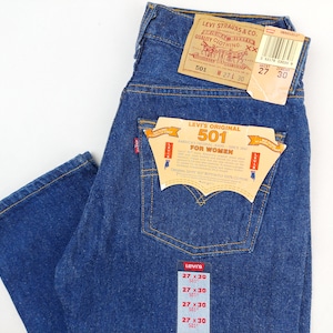Made in USA new Levi's 501 Vintage Deadstock with Tags W27 L30 Actual Size Measured W26-66cm L30-76cm. Levi's 501 dark blue 90s rare