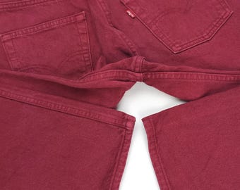 92' Made in France Red Levi's 501 W28 L30 Vintage Levis 501 Red