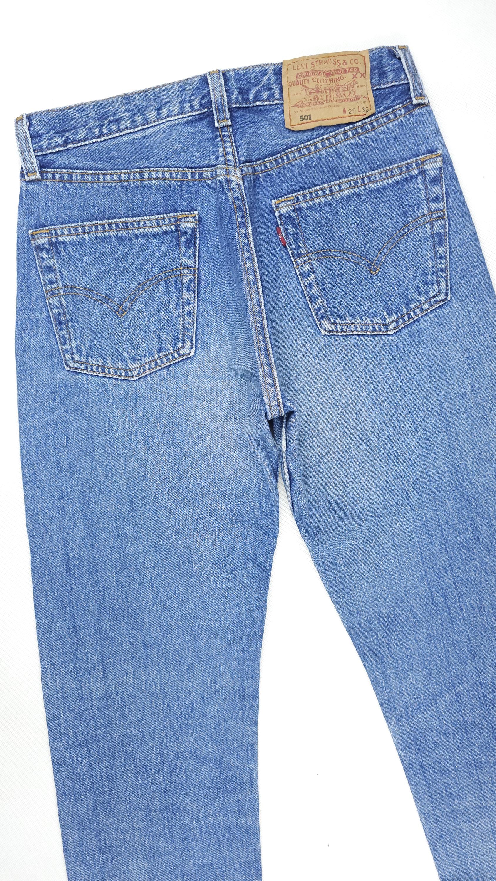 Vintage Levis 501 Dark Denim Wash Jeans Fuzzy 1996 Made in