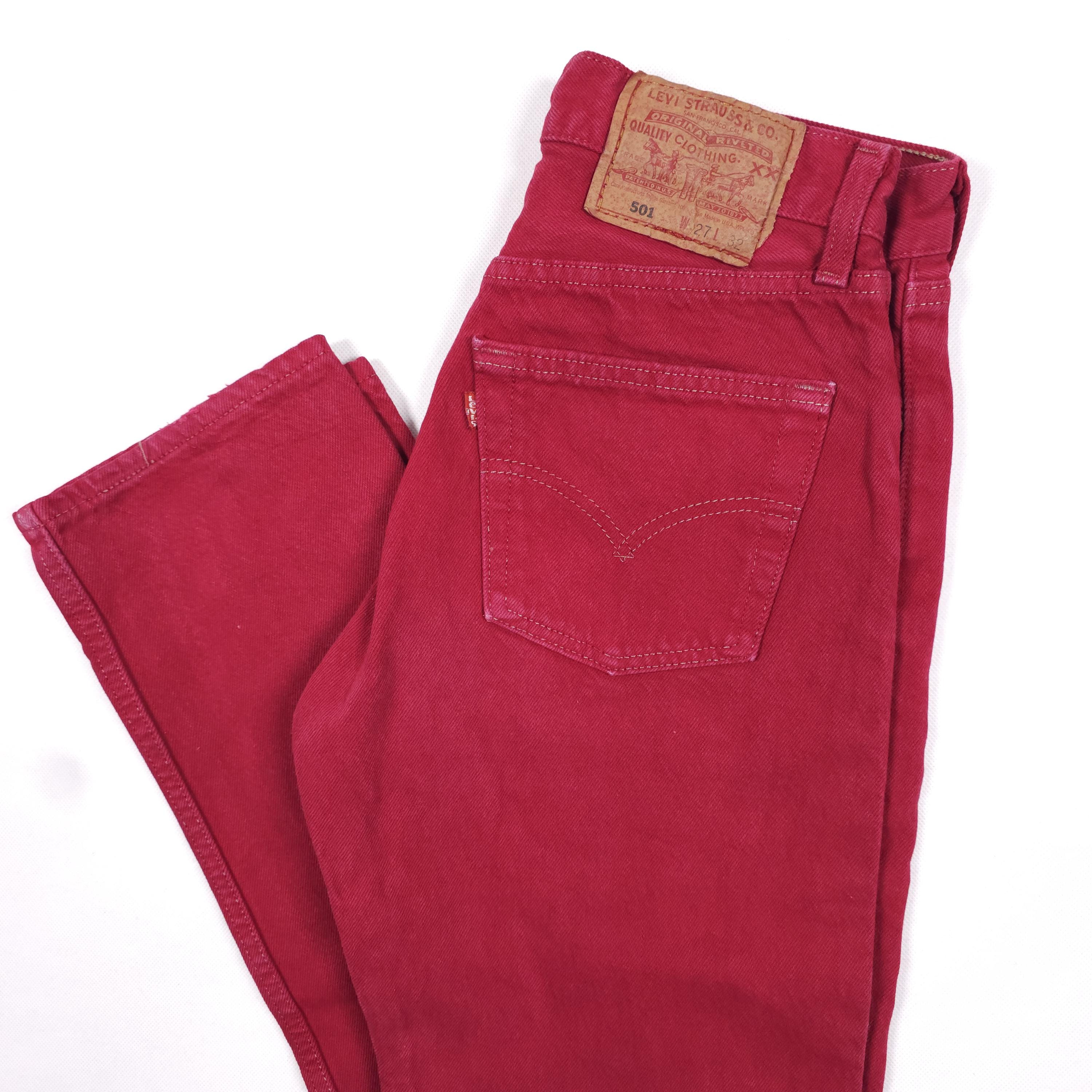 95' Made in USA Red Levi's 501 W25,5 L31,5 Vintage Levis 501 Red