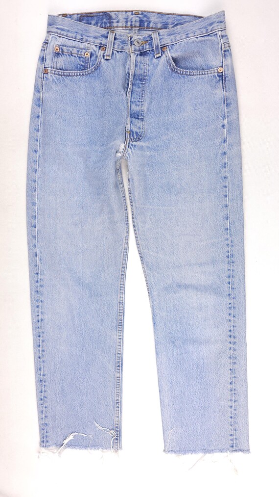 Levi's デニムパンツ ジーンズ ダメージ ライトブルー w29 L相当 Levi's508 ライトブルーダメージデニムパンツ - メルカリ