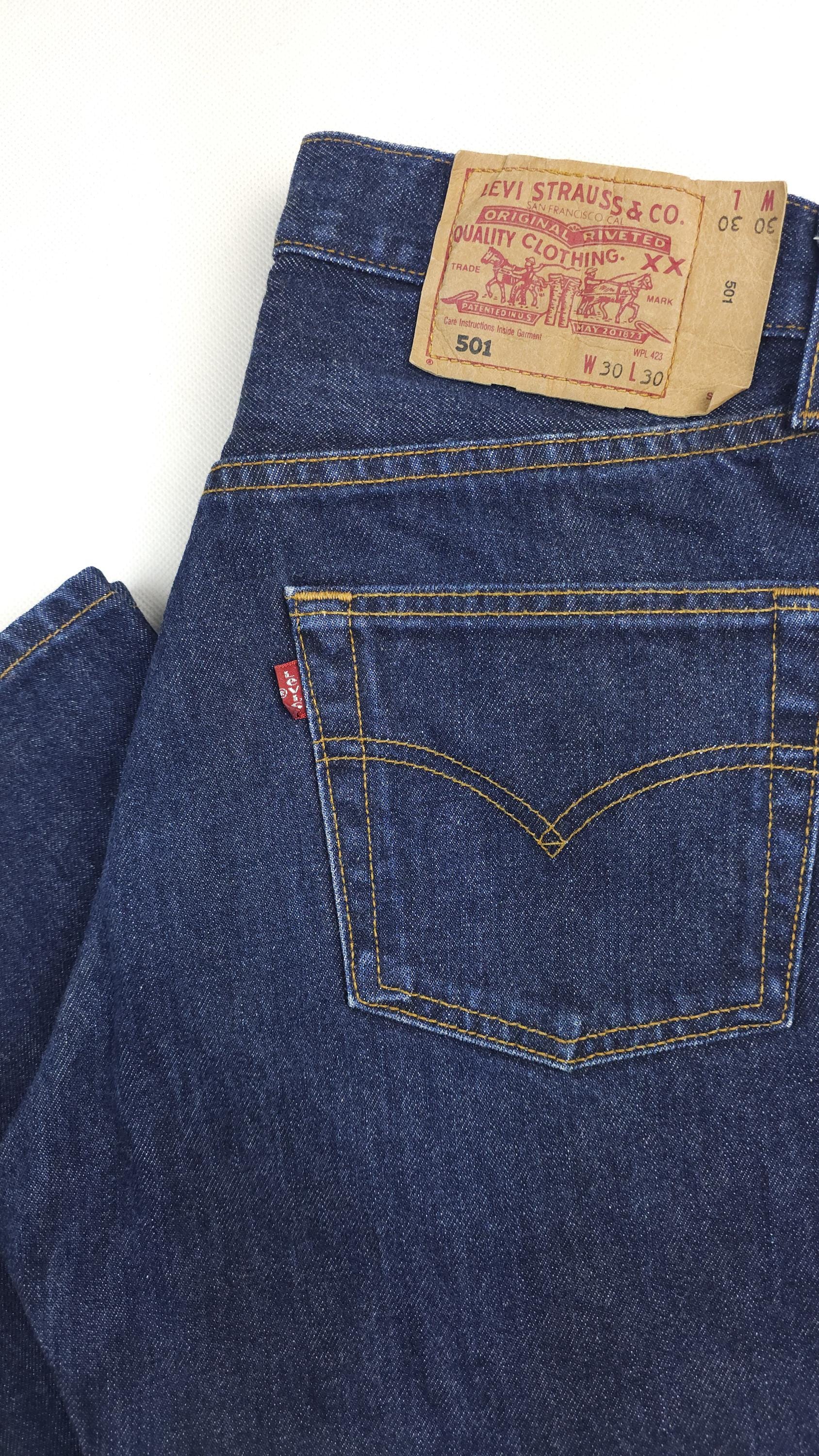 Vintage Levi's 501 W28 L29 Dark Blue Levis 501 W28 L29 Uniqe Rare