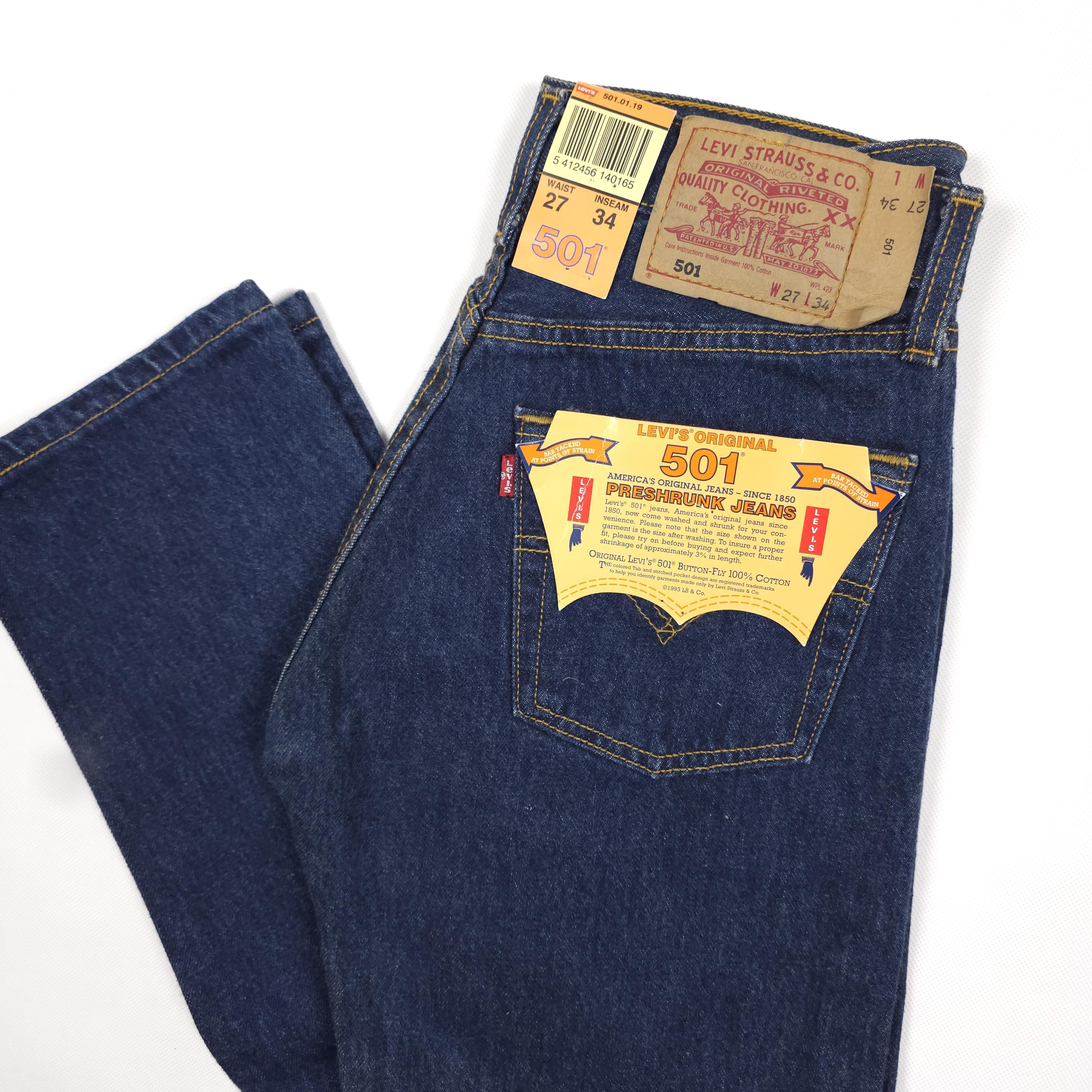 Buy 96' Made in UK New Levi's 501 W26 L34 Vintage Deadstock With