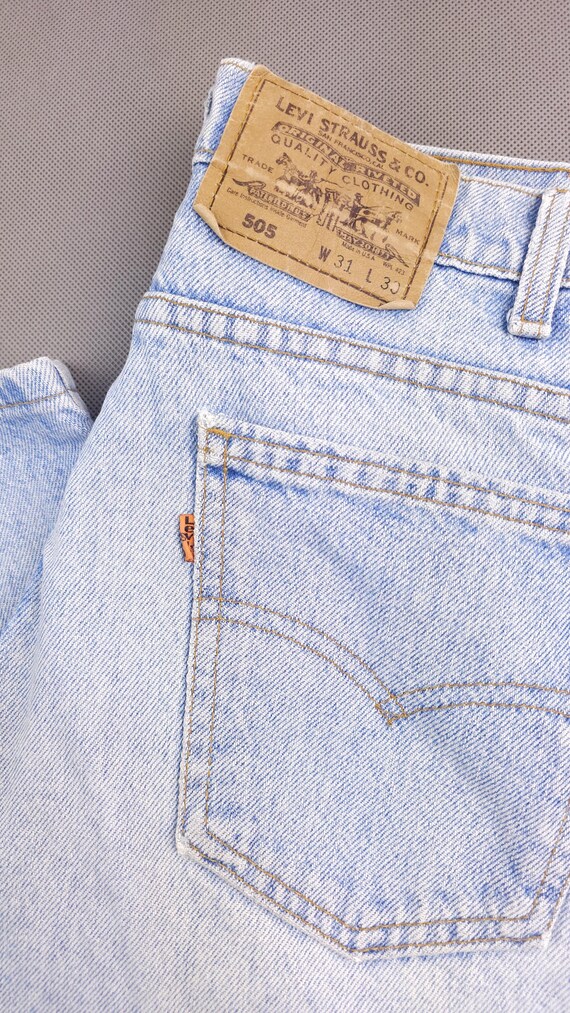 Made in USA Levi's 505 W31 L29,5 Straight Leg Faded Blue