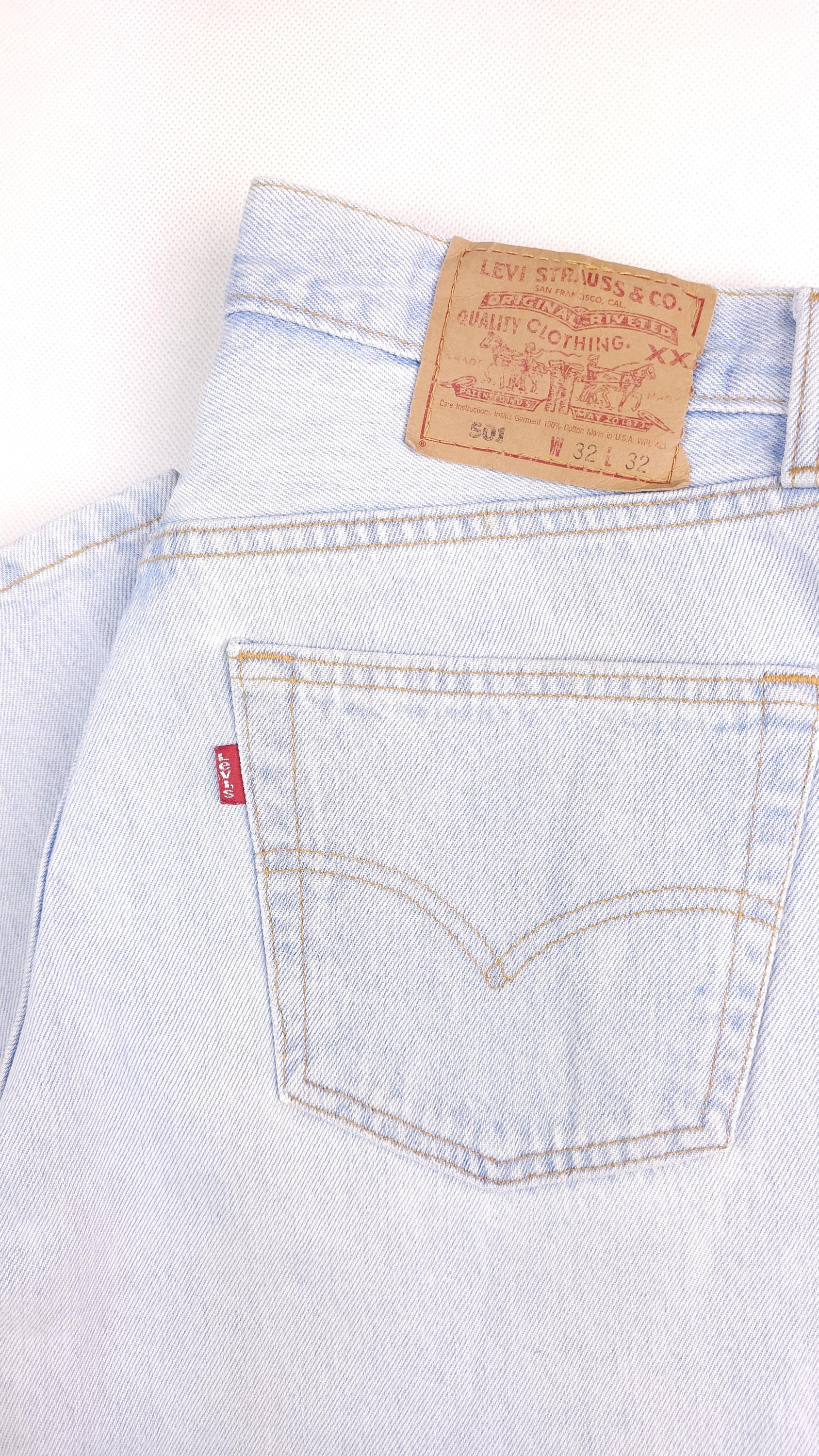 Buy Made in USA Vintage Levi's 501 W30 L31,5 Light Blue Jeans