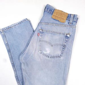92' Made in USA Vintage Levi's 501 W30 L32 Distressed Faded Jeans