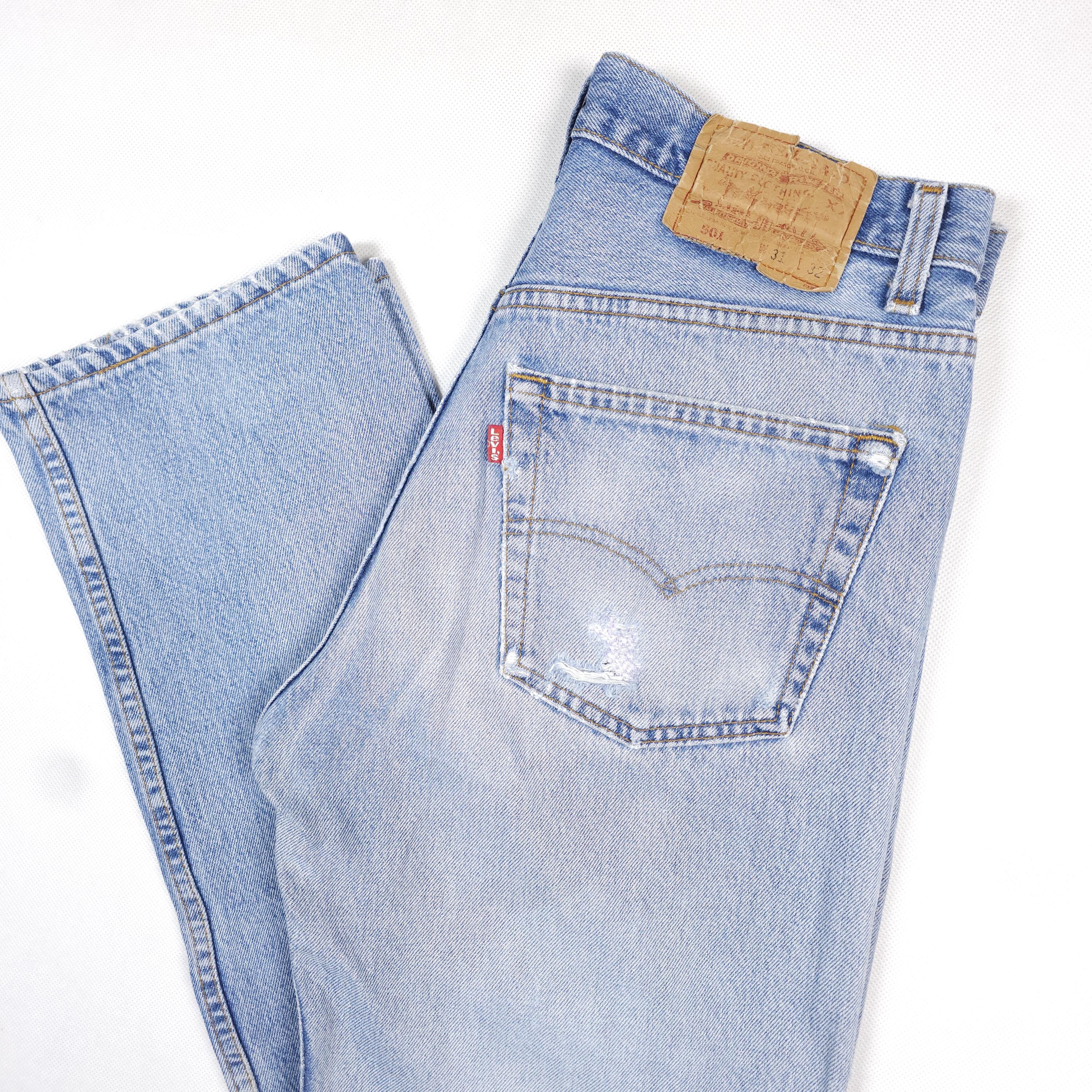 92' Made in USA Vintage Levi's 501 W30 L32 Distressed Faded Jeans