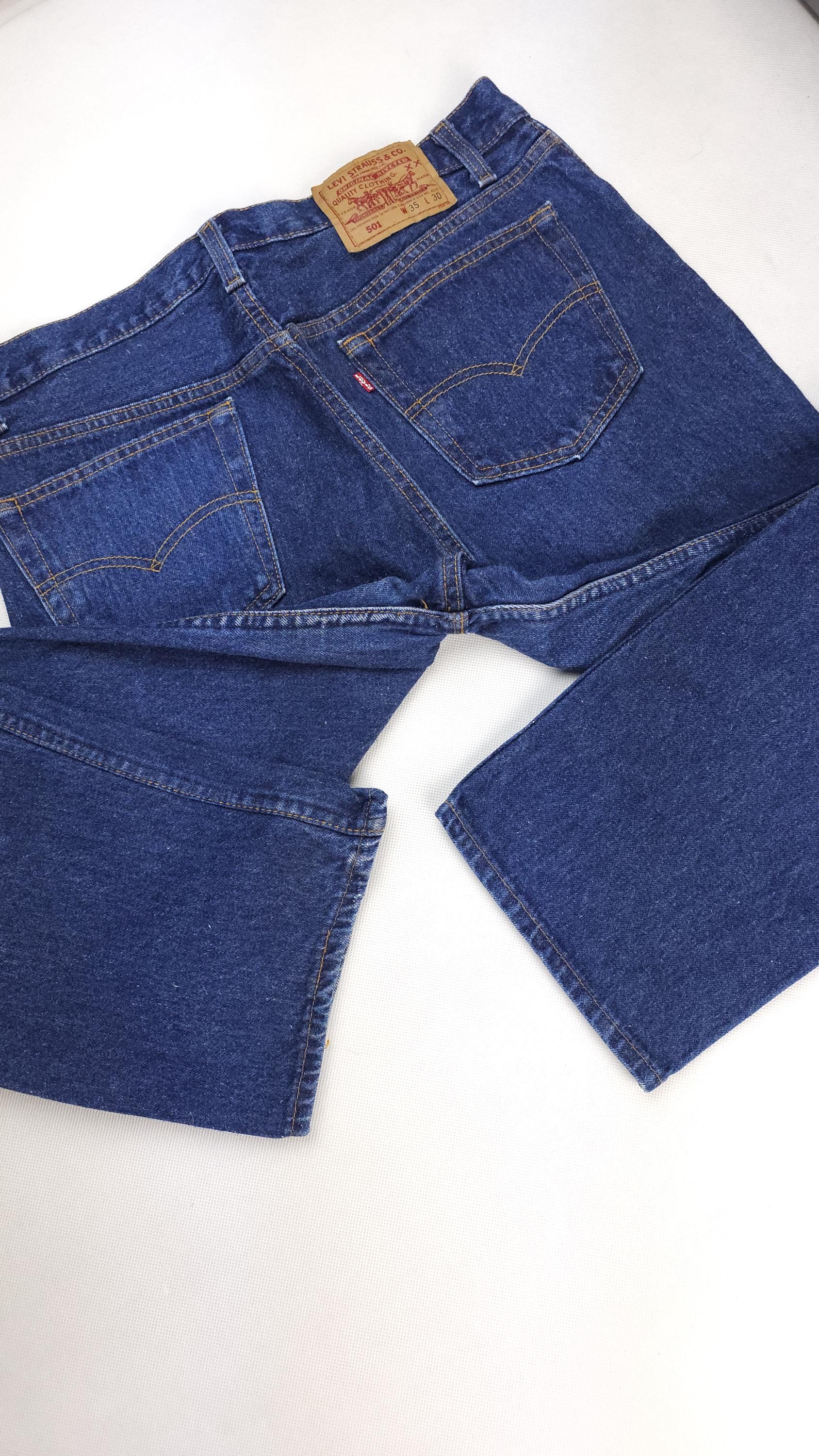 Made in USA Levi's 501 W33 L30 80's Vintage Medium Blue Dark