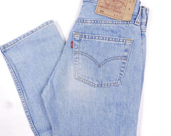 Vintage Levi's 501 W25,5 L31 lichtblauwe jeans vervaagde levis 501 25/31 hoge taille dames Levi's 501 heren wassing jaren 90 taille 25