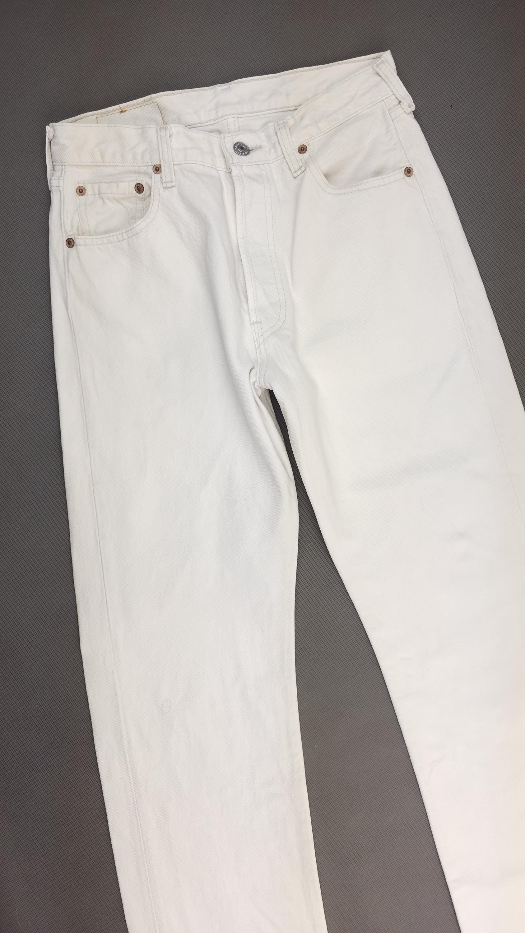 94' Made in USA Levi's 501 W27 L32 Vintage White Levis 501 Women