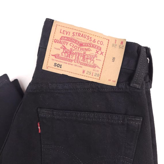 96' Made in USA Levi's 501 W24 L28 Black RARE Levis 501 Black