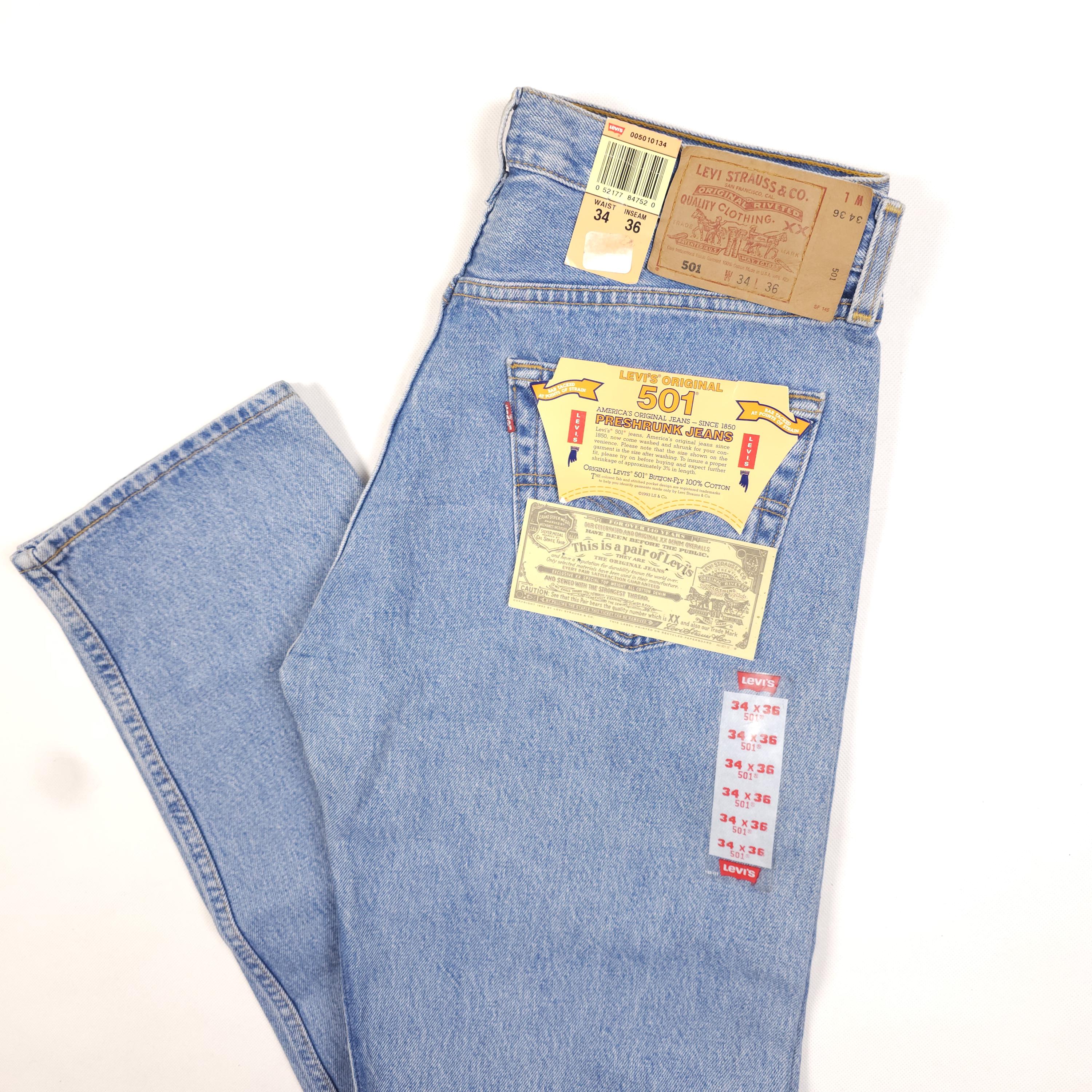 90' Made in USA New Levi's 501 W33,5 L36 Vintage Deadstock With
