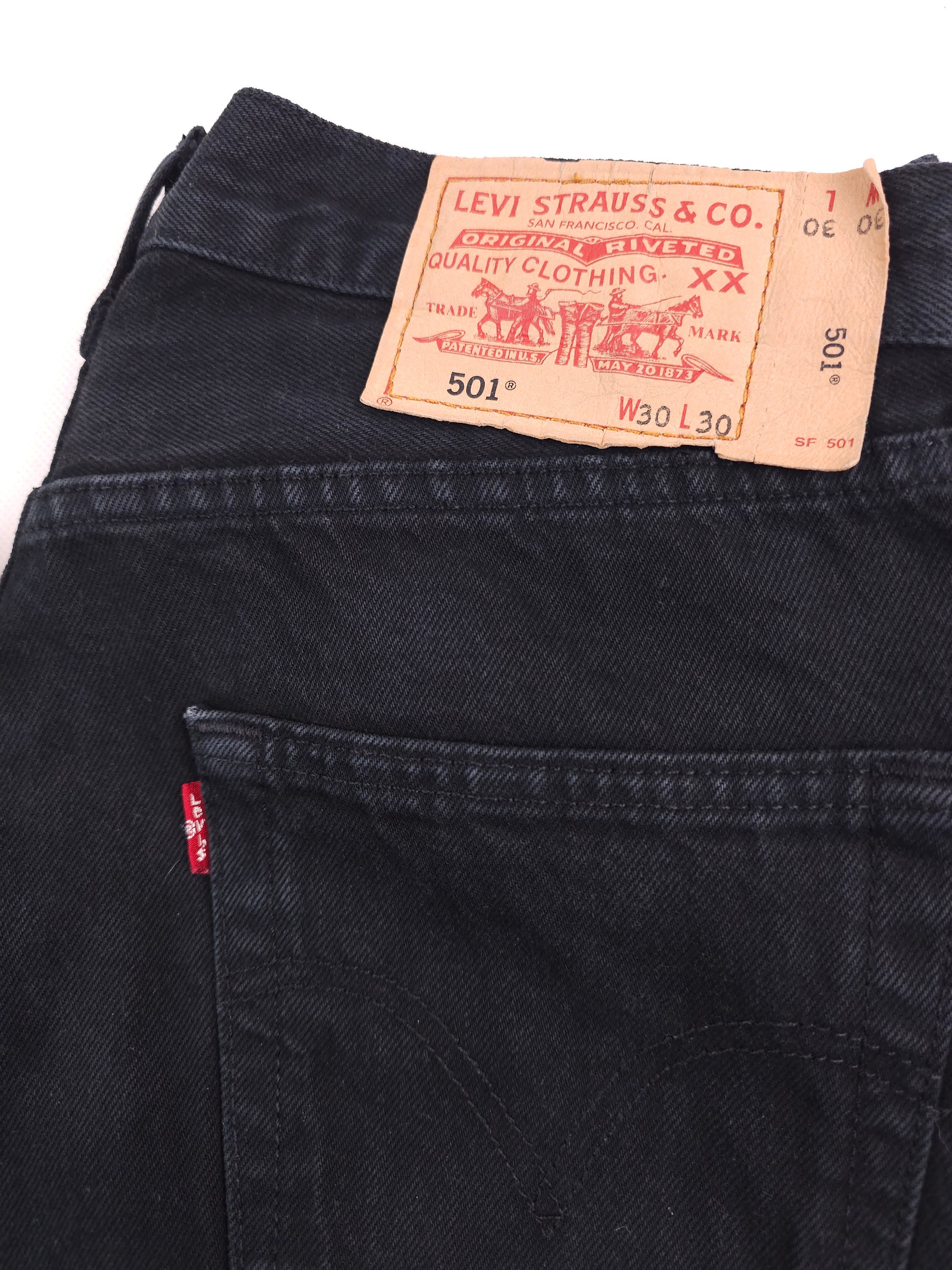Vintage Levi's 501 W30 L27,5 Black RARE Levis 501 Black Men Women