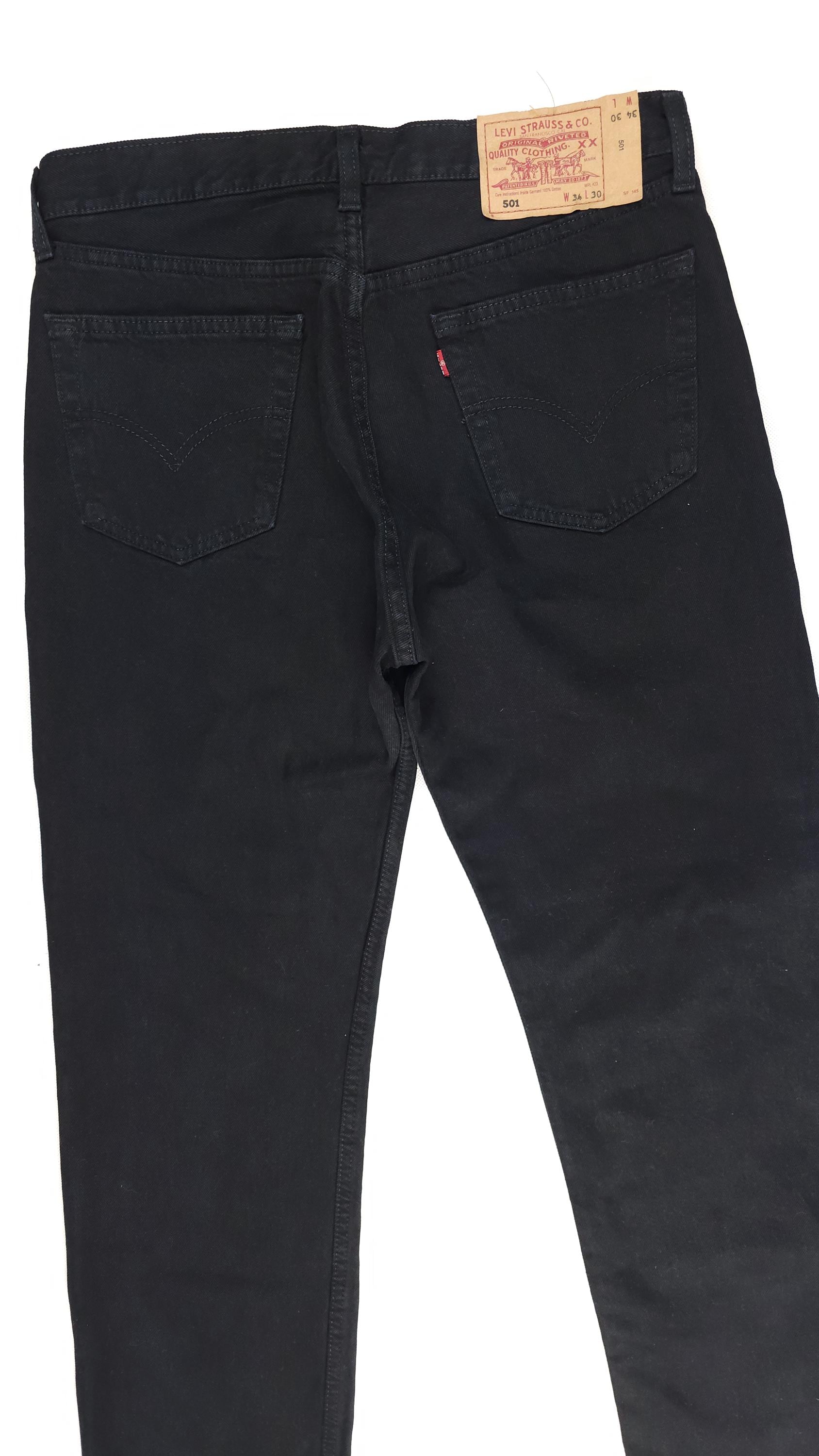 Made in UK 98' Levi's 501 W33 L30 Vintage Black Levis 501
