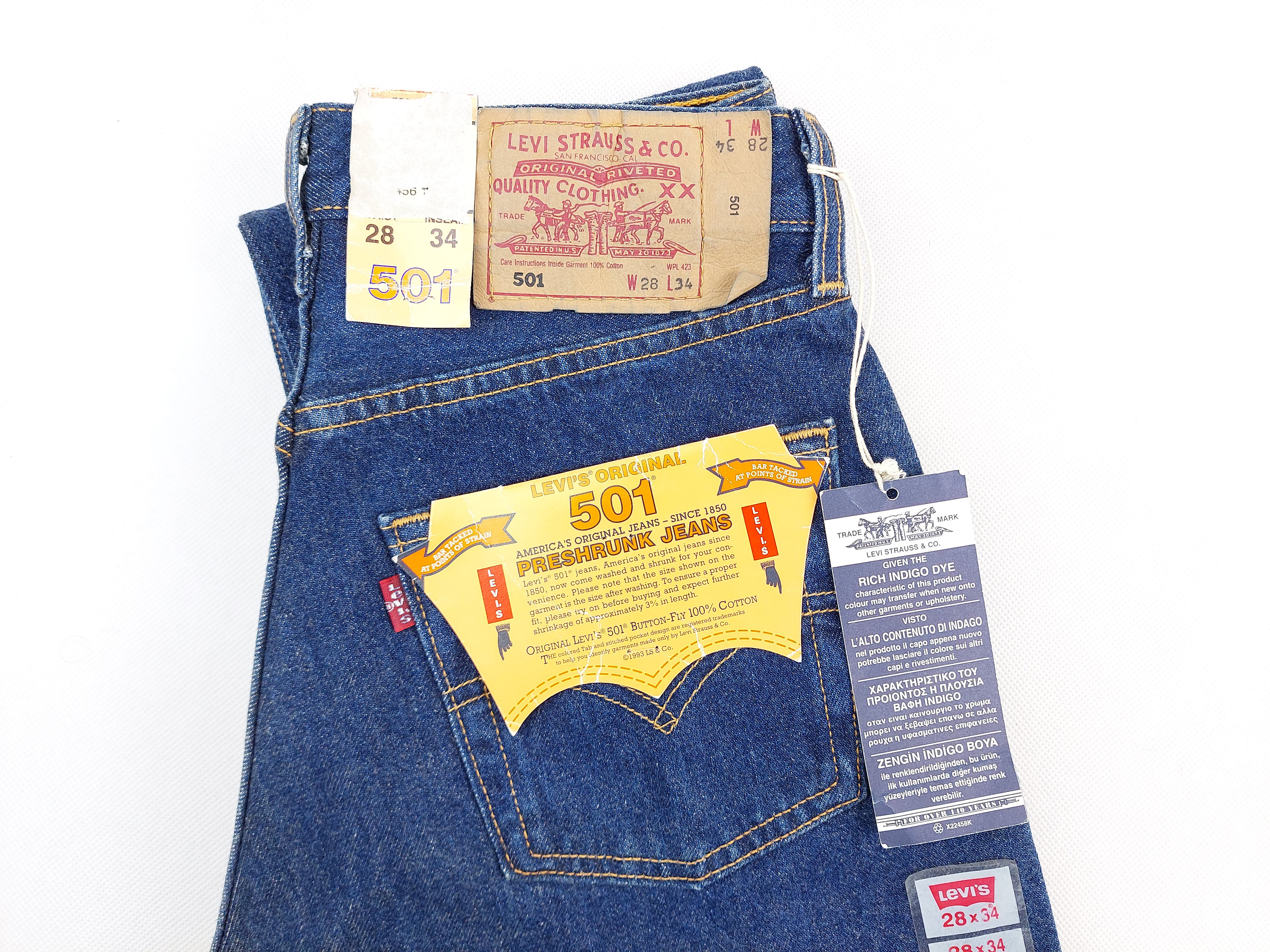 Made in USA Distressed Levi's 501 W34 L34 Blue RARE Levis