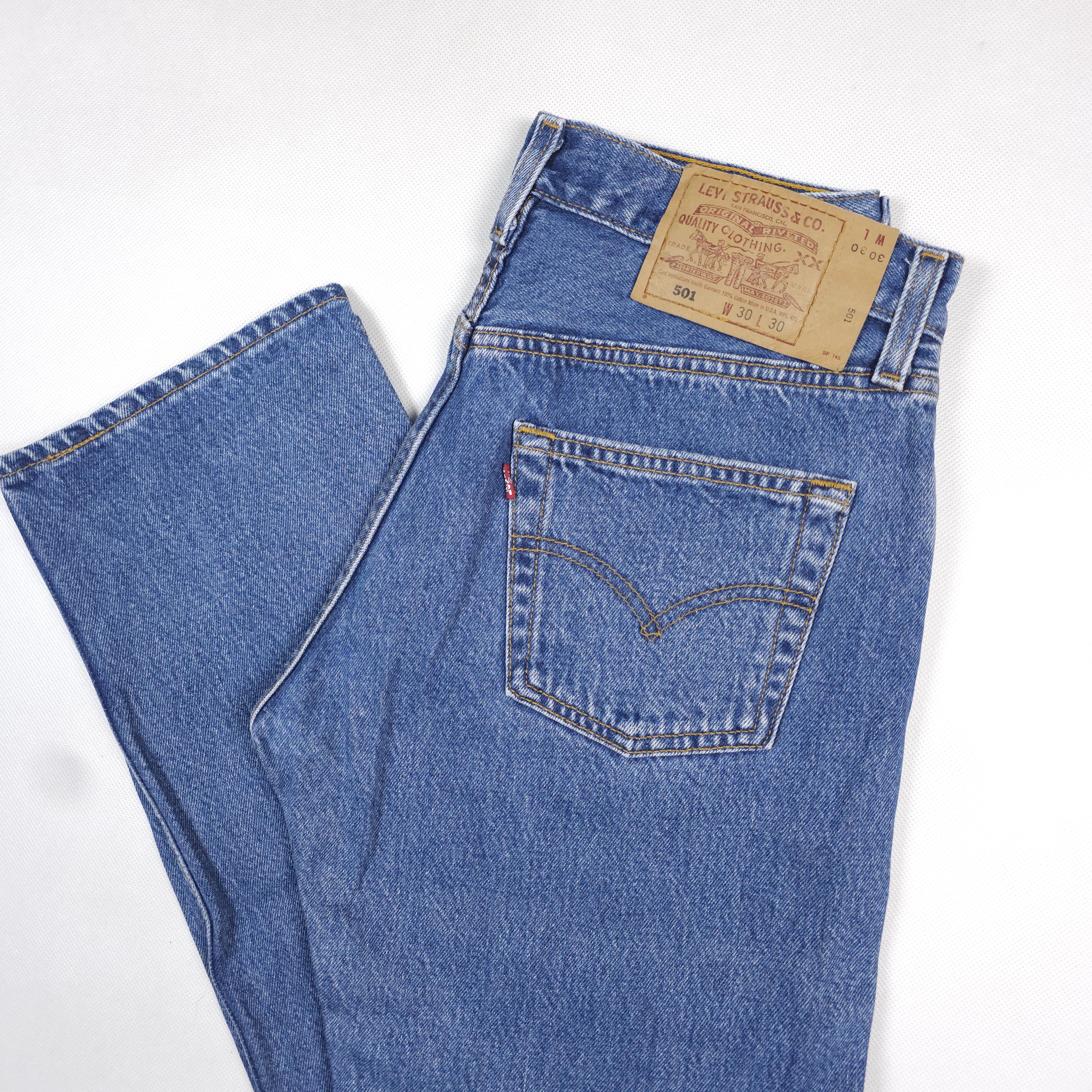 98' Made in USA Vintage Levi's 501 W29 L30 Light Blue Jeans Levis