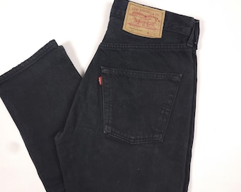 Deadstock Levi's 501 Black Jeans: 90s USA Made Raw Denim W29 L32