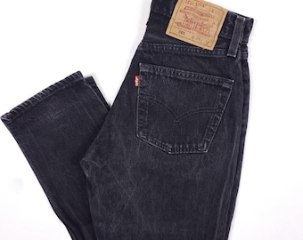 96' Made in USA Vintage Levi's 501 W24 L30 black jeans faded levis 501 24x30 High rise women Levi's 501 men wash 90s waist 24