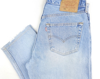 Made in USA Vintage Levi's 501 W31 L30 Light Blue Jeans Vtg Levis