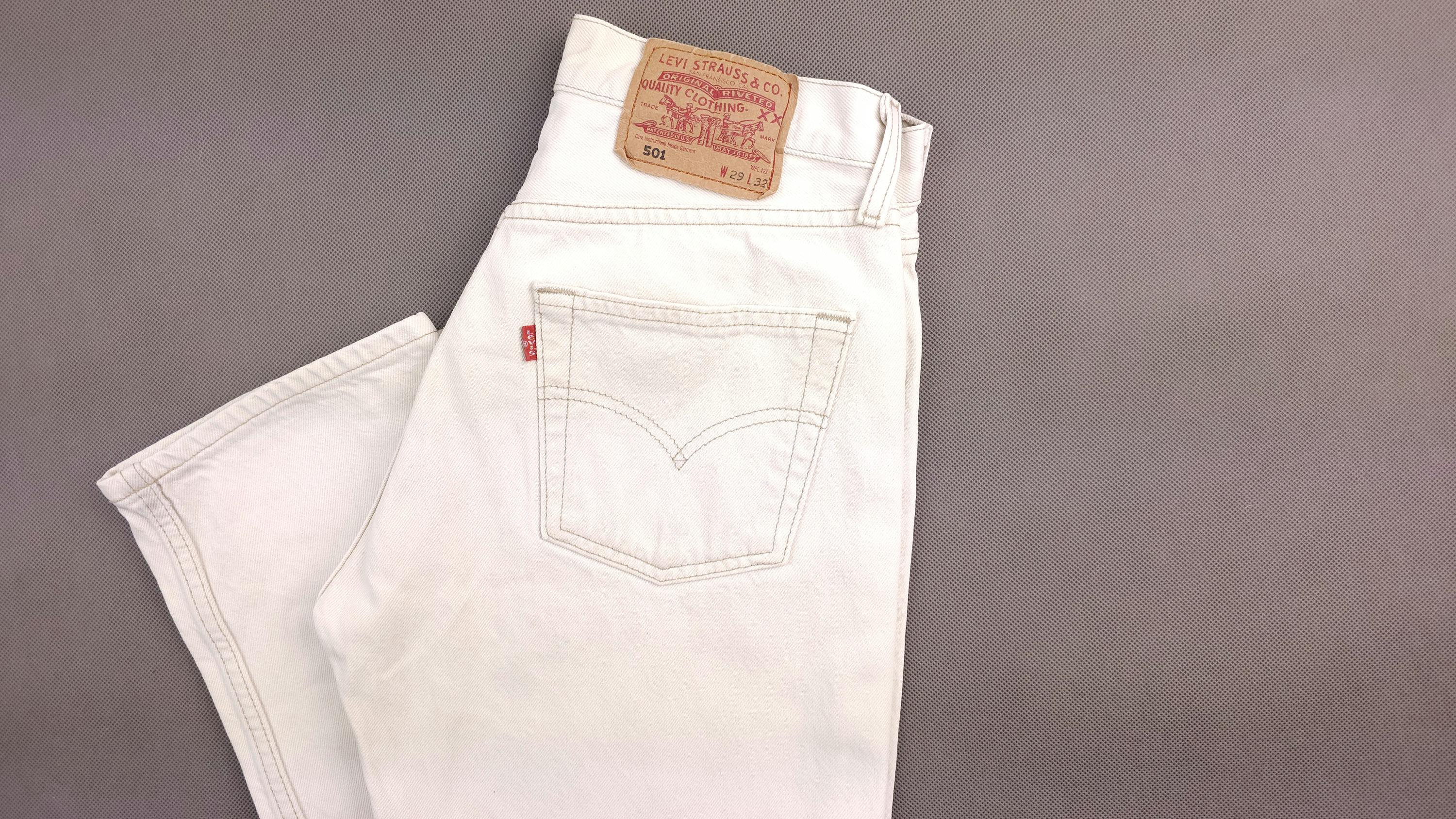 Vintage Levi's 501 W28 L31 Vtg Light Crema White Levis 501 Vintage Levi's 501 W28 L31 Vtg Light Crema White Levis 501