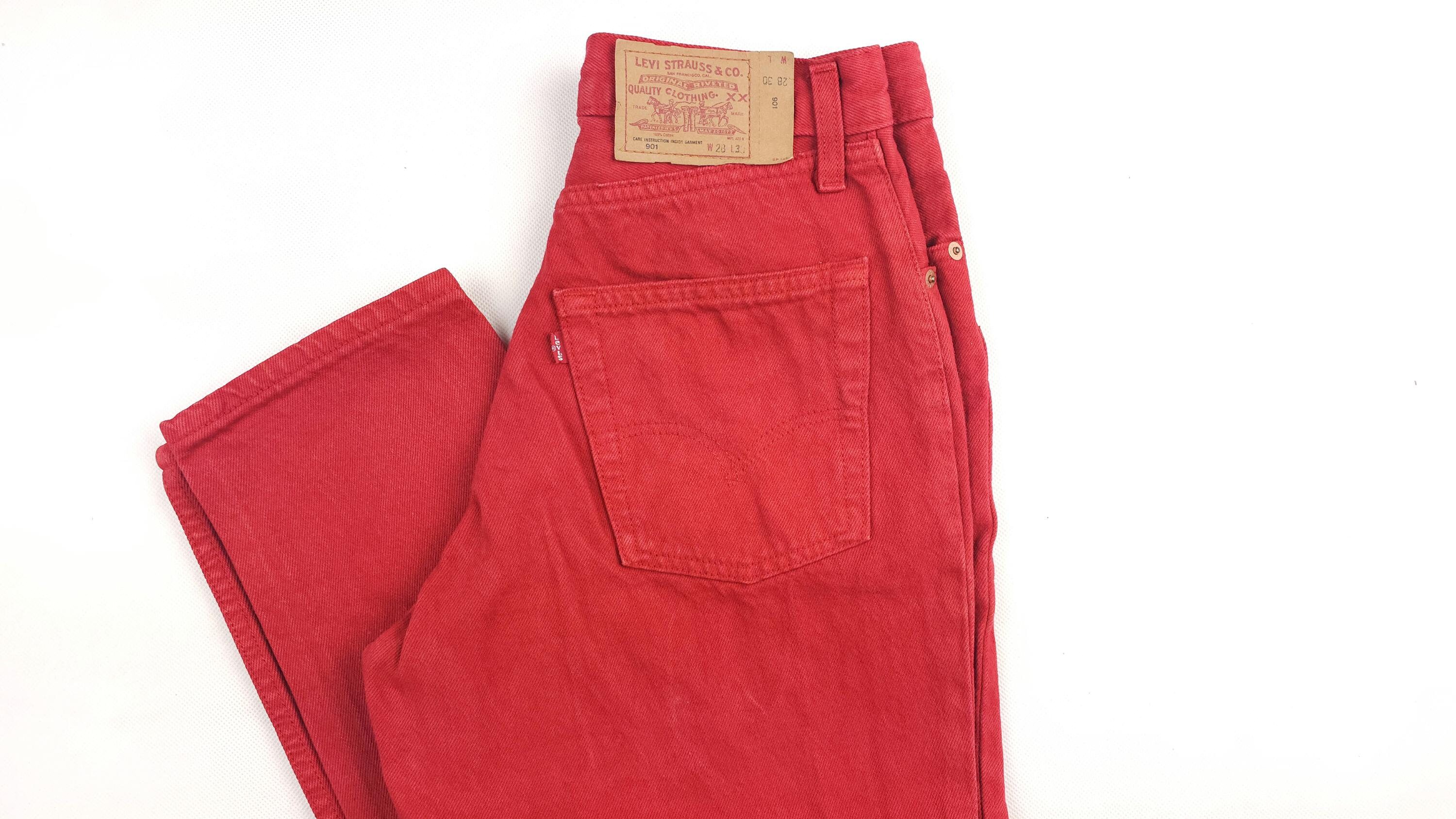Levi's 901 Made in UK W25 L30 Vintage Jeans Washed High Rise