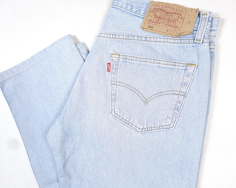 Vintage Kids 90s Light Wash Levi's 554 Orange Tab Denim Jeans Size