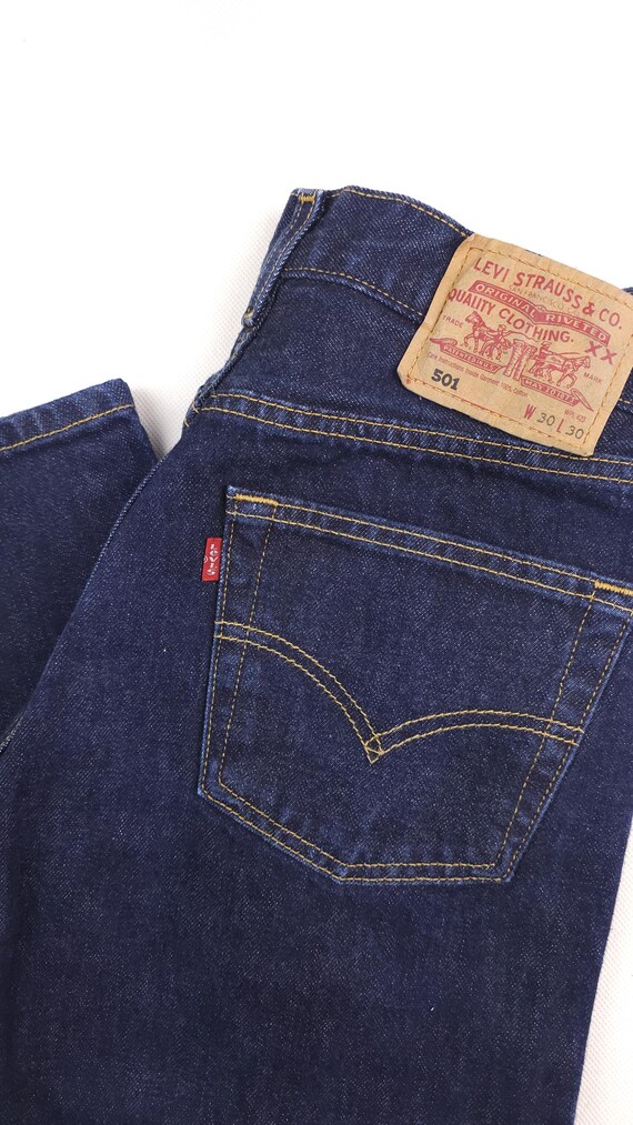 Vintage Levi s 501 W29 L29 dark blue Levis 501 W29 L29 Uniqe Rare Levis women medium blue wash 80s 29 29 xxs xs straight levis waist 29