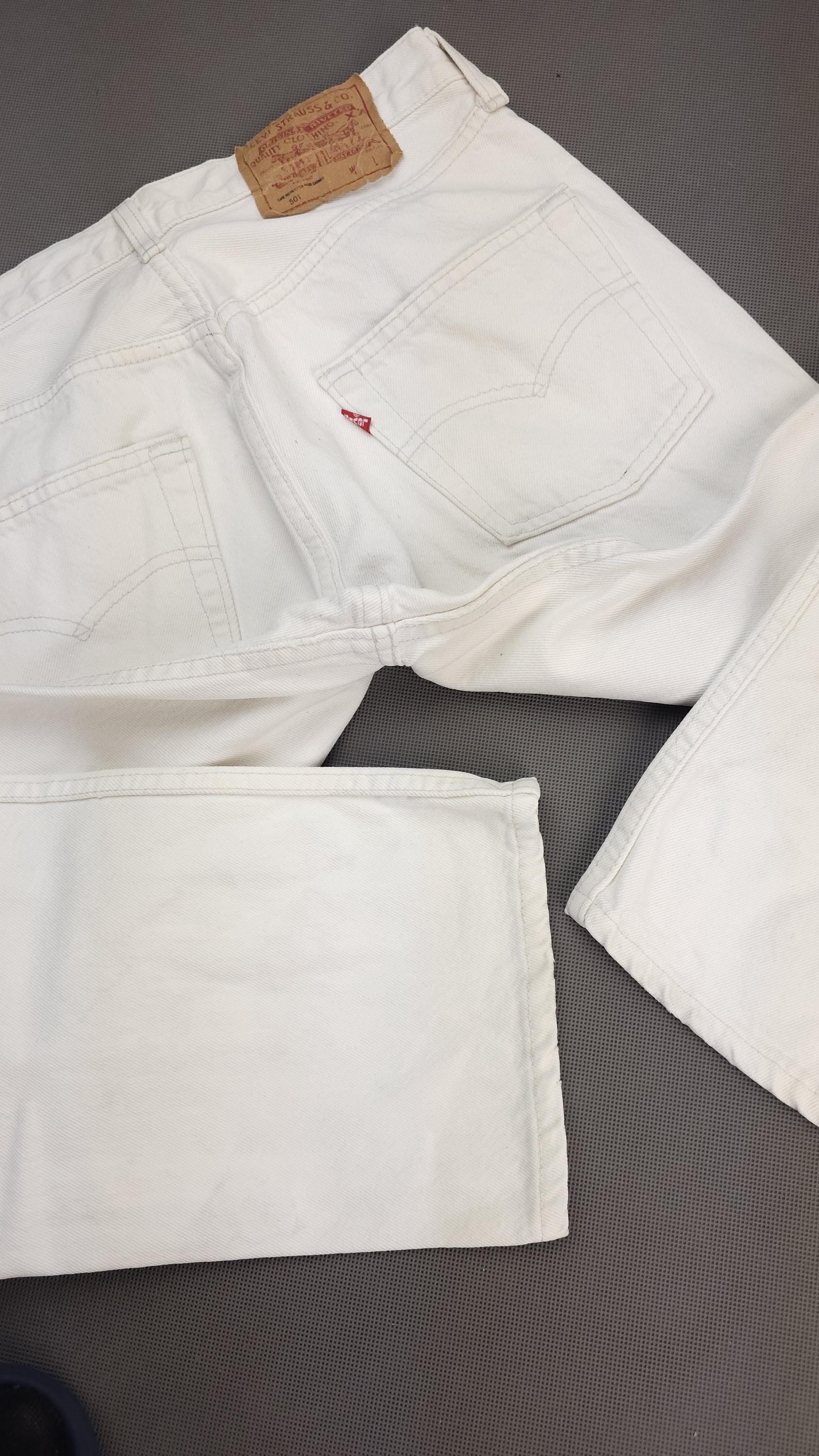 80s vintage Levi's501 white size32×30 94' Made in USA Levi's 501 W27 L32 Vintage White Levis 501 Women