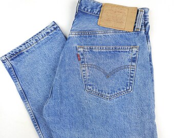 Made in USA Levi's 501 W32,5 L31,5 Light Blue Jeans Faded Vintage
