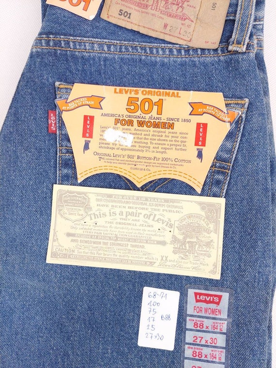 Levi's 501 Vintage Deadstock With Tags W27 L30 Actual Size Levi's 501 Vintage Deadstock With Tags W27 L30 Actual Size