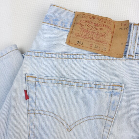 Made in USA Vintage Levi's 501 W31 L29,5 Light Blue Jeans Faded