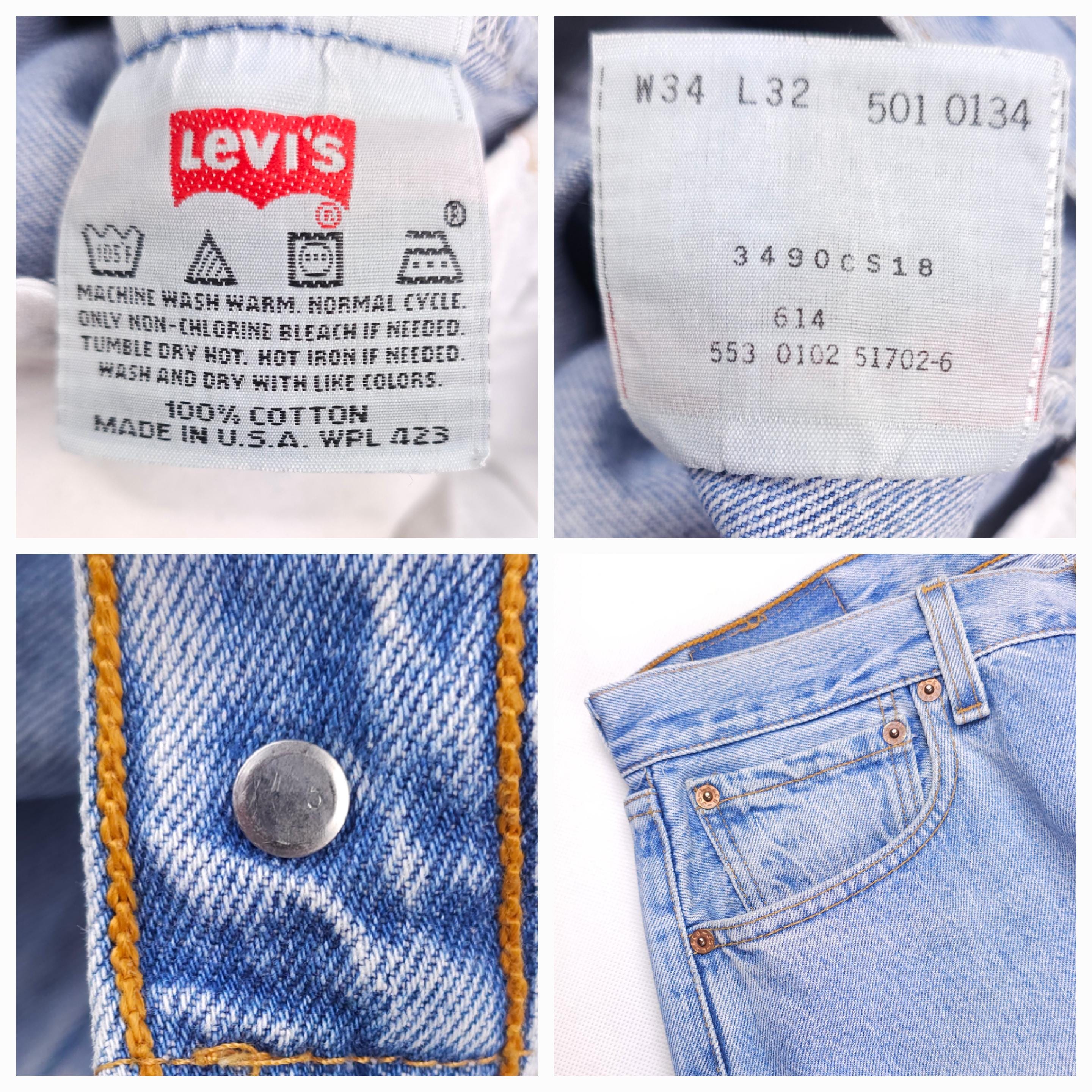 Made in USA Levi's 501 W33 L30 Light Blue Jeans Faded Vintage