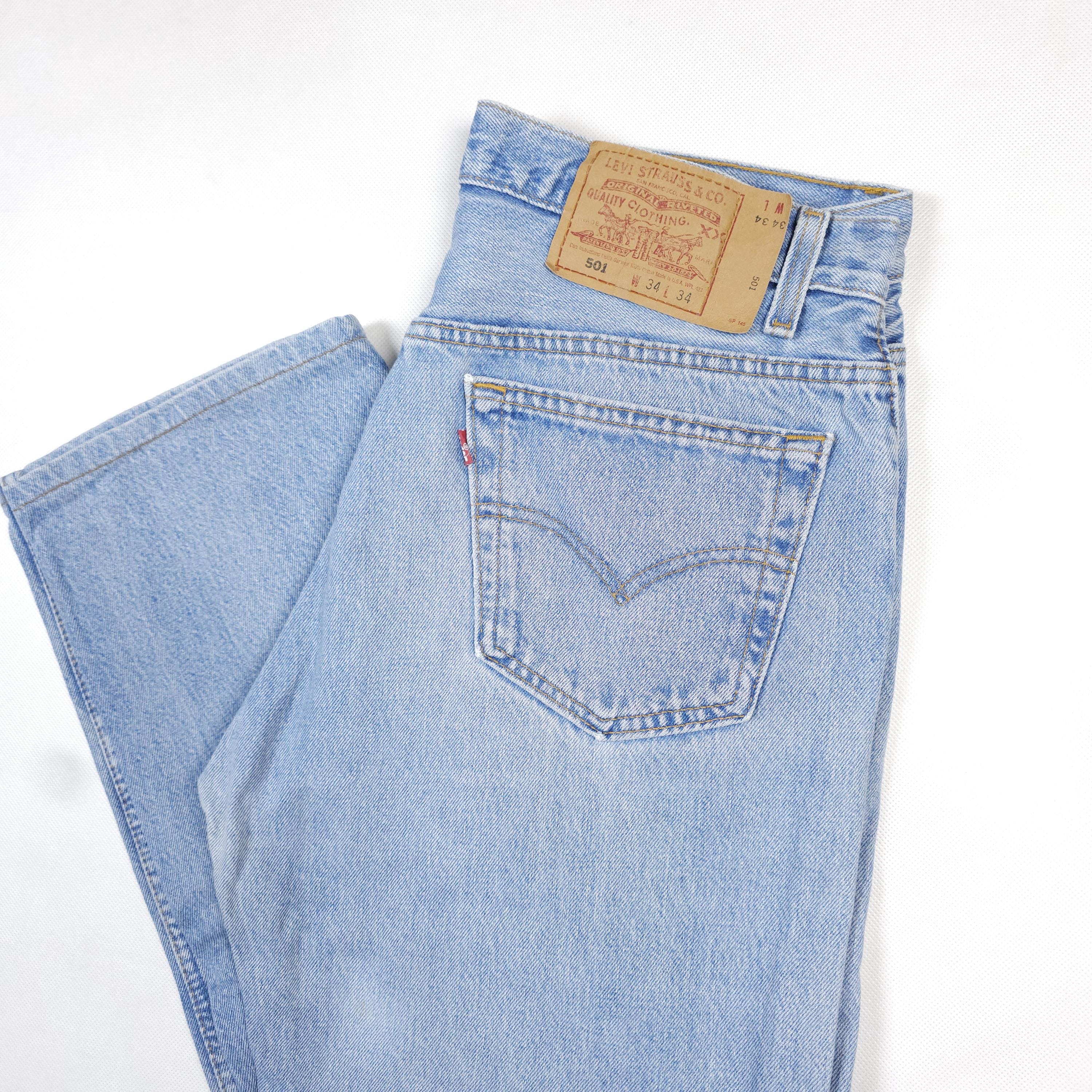 95' Made in USA Vintage Levi's 501 W33 L29 Faded Jeans Levis 501