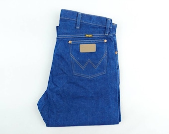 Made in Maxico 60s Wrangler W36 L32 Cowboy Cut Slim Fit Dark Wash Denim Jeans Deadstock Wrangler 36/32 dark blue straight leg High Rise