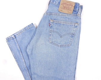 96' Made in UK vintage Levi's 501 W26,5 L31,5 jean bleu clair délavé levis 501 26 x 31 taille haute pour femmes hommes Levi's 501 wash 90s taille 26