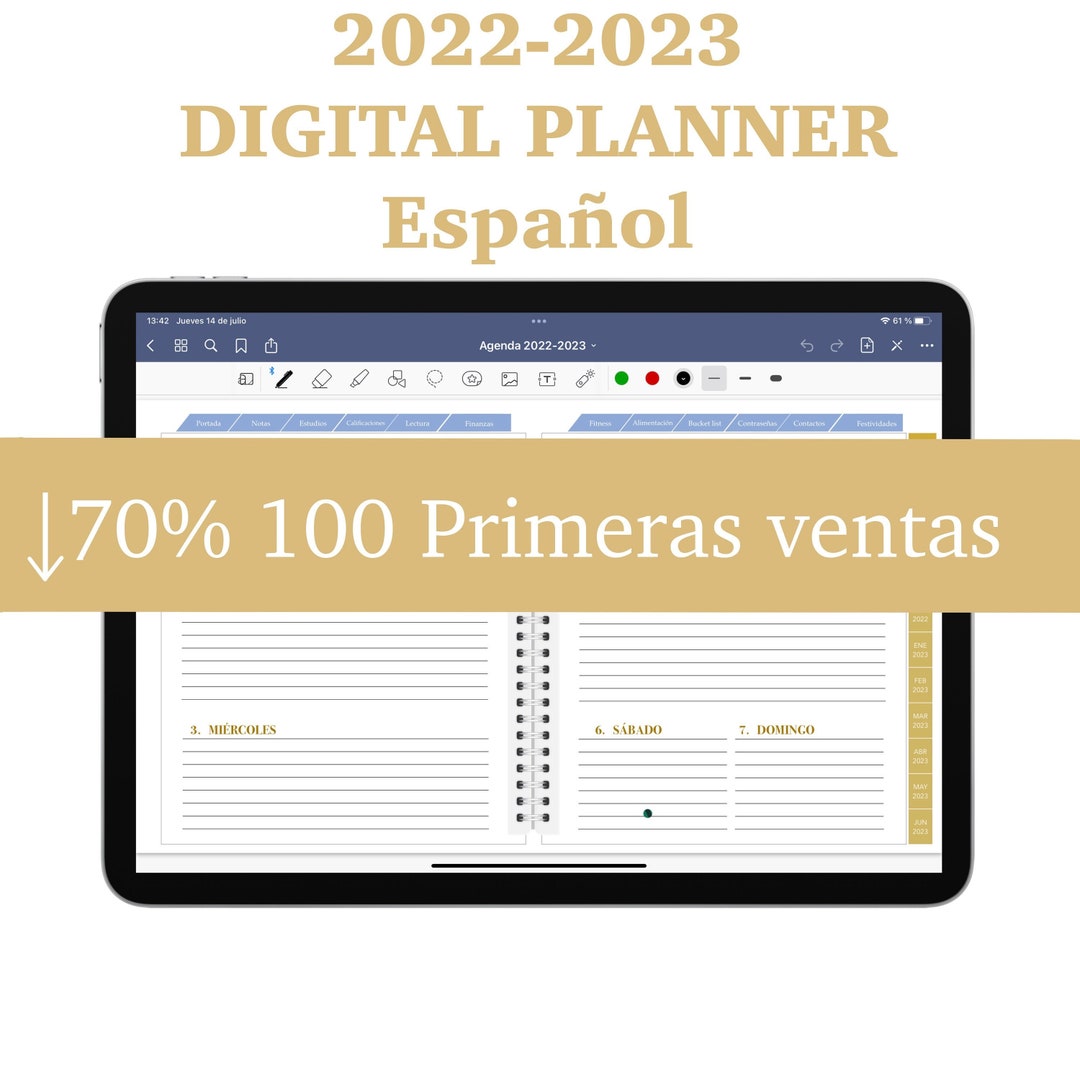 Goodnotes Planner, iPad Planner, Agenda Digital Español, 2021 2022