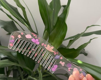 handmade resin flower comb