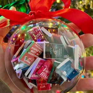 Mini Book Ornament, Personalized Book Lover Gift image 1