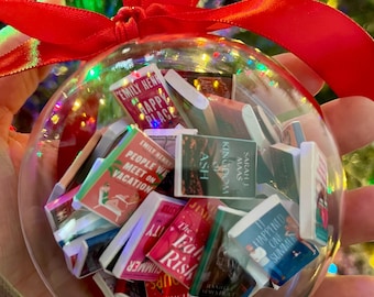 Mini Book Ornament, Personalized Book Lover Gift