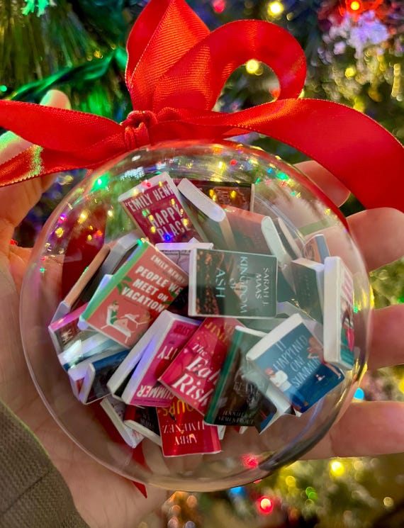 Mini Book Ornament, Personalized Book Lover Gift