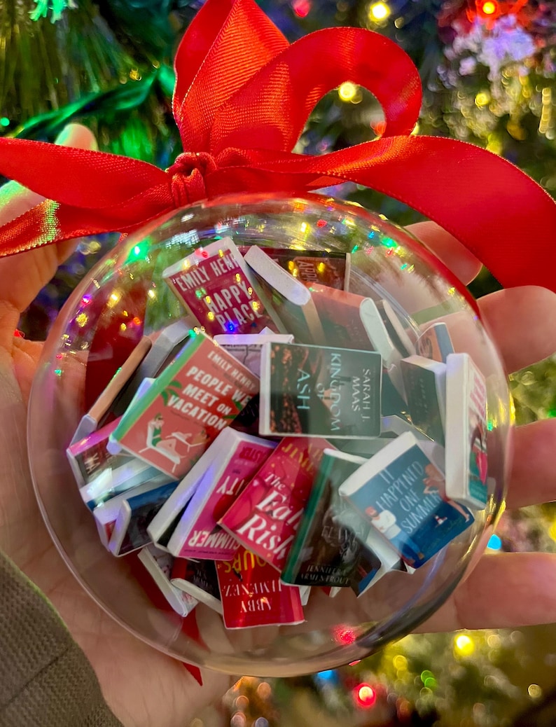 Mini Book Ornament, Personalized Book Lover Gift image 1