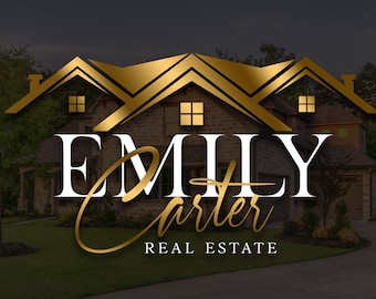 Premade Real Estate Logo Design, Premade Logo Design, Realtor Logo, Gold Real Estate Logo, Signature Logo, House Logo Design