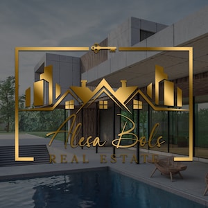 Premade Real Estate Logo Design, Premade Logo Design, Realtor Logo, Gold Real Estate Logo, Signature Logo, House Logo Design