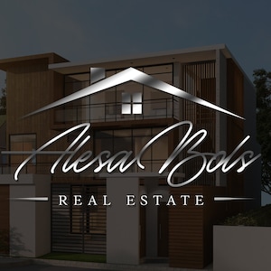 Premade Real Estate Logo Design, Premade Logo Design, Realtor Logo, Silver Real Estate Logo, Signature Logo